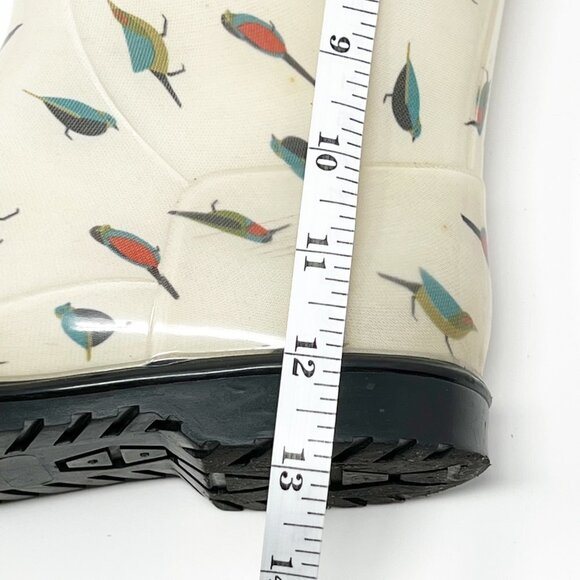 Marc Jacobs Rain Boots Tall Rubber White Multicolor Bird Print. Size 5.5 - Picture 15 of 16